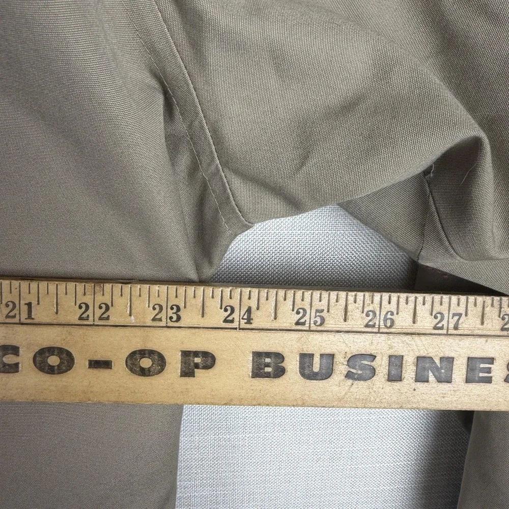 VTG London Fog Trench Coat Mens 44 Beige Belted Double Breasted Long Classic